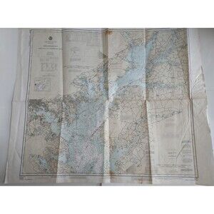 Vintage Chesapeake Bay Sandy Pt To Susquehanna River Color Map 43" X 36" NOAA